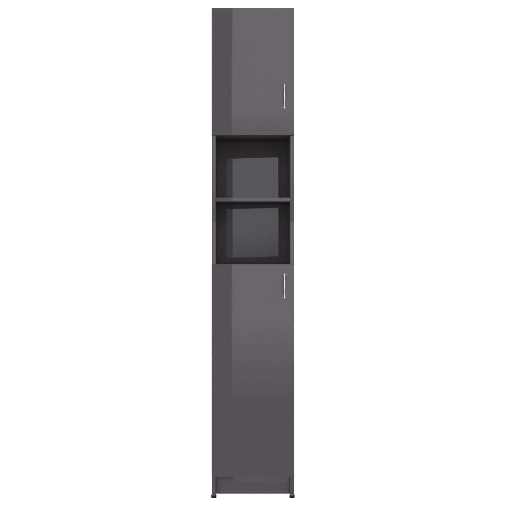 Bathroom Cabinet High Gloss Grey Engineered Wood