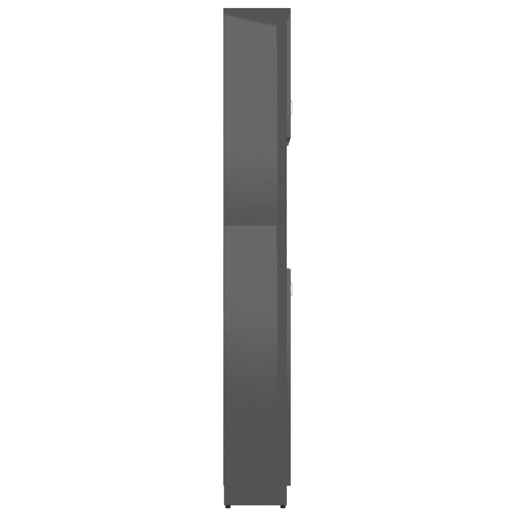 Bathroom Cabinet High Gloss Grey Engineered Wood