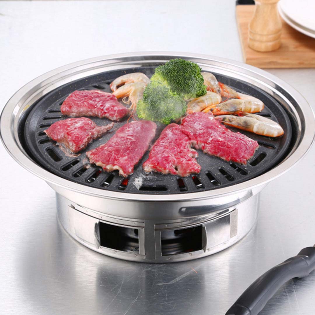 freestanding BBQ Grill Stainless Steel Portable Smokeless Charcoal Grill Home Outdoor Camping