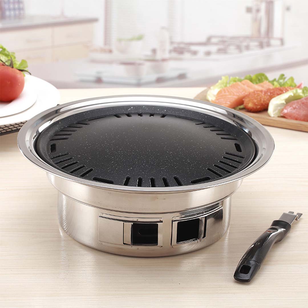 freestanding BBQ Grill Stainless Steel Portable Smokeless Charcoal Grill Home Outdoor Camping