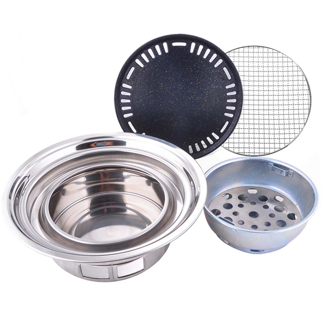 freestanding BBQ Grill Stainless Steel Portable Smokeless Charcoal Grill Home Outdoor Camping