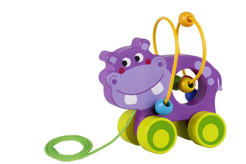 toys for infant Beads Pull Along-Hippo