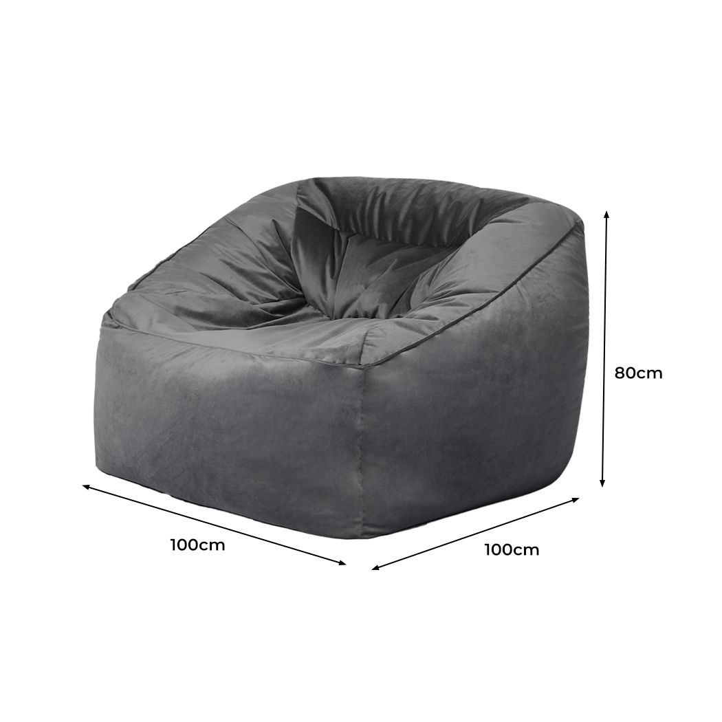 Bean Bag Chair Cover Soft Velevt Home Game Seat