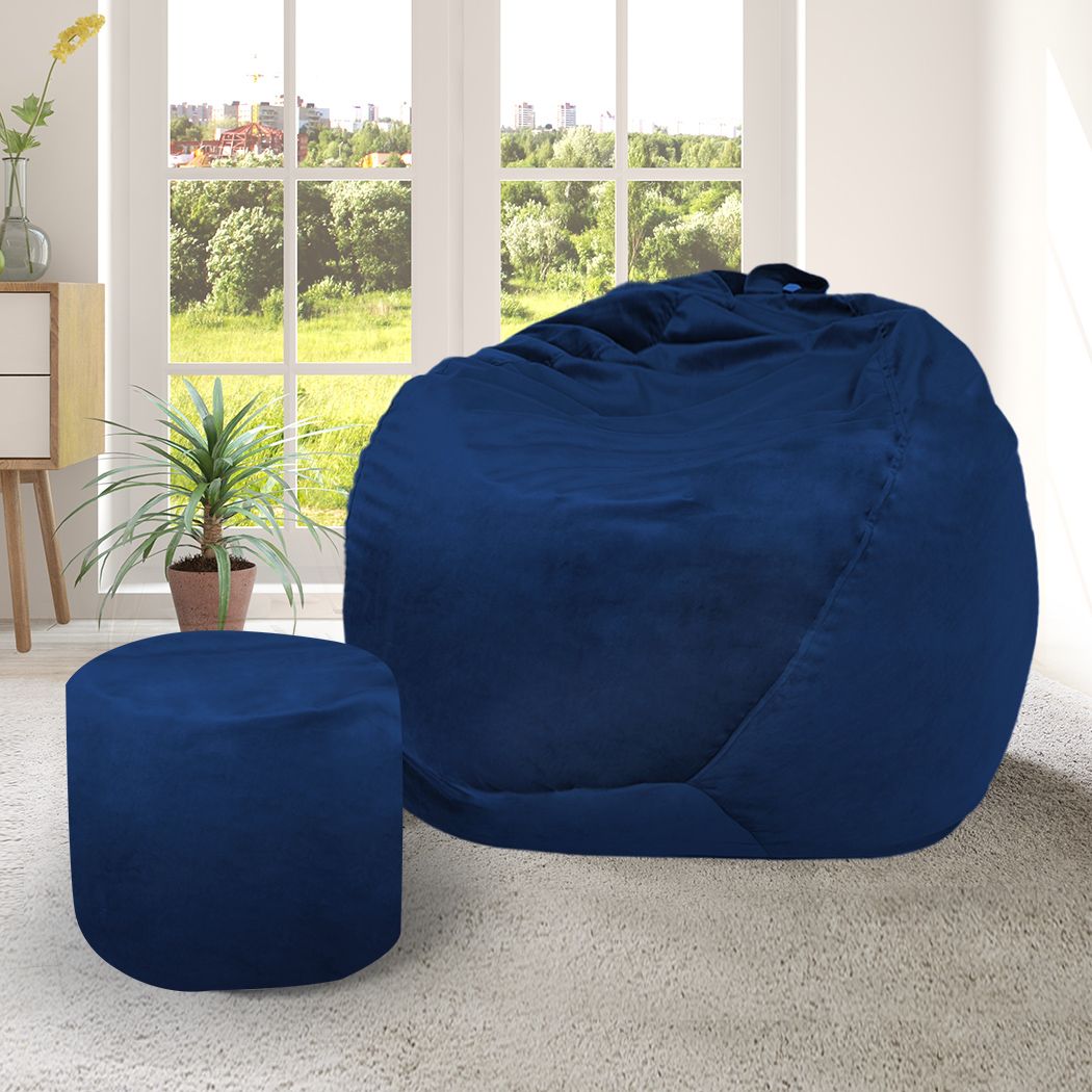 Bean Bag Chair Cover With Foot Stool Home Game