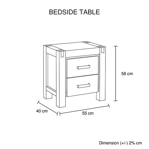 Bedroom Beautiful Vintage Style Bedside Table -Chocolate