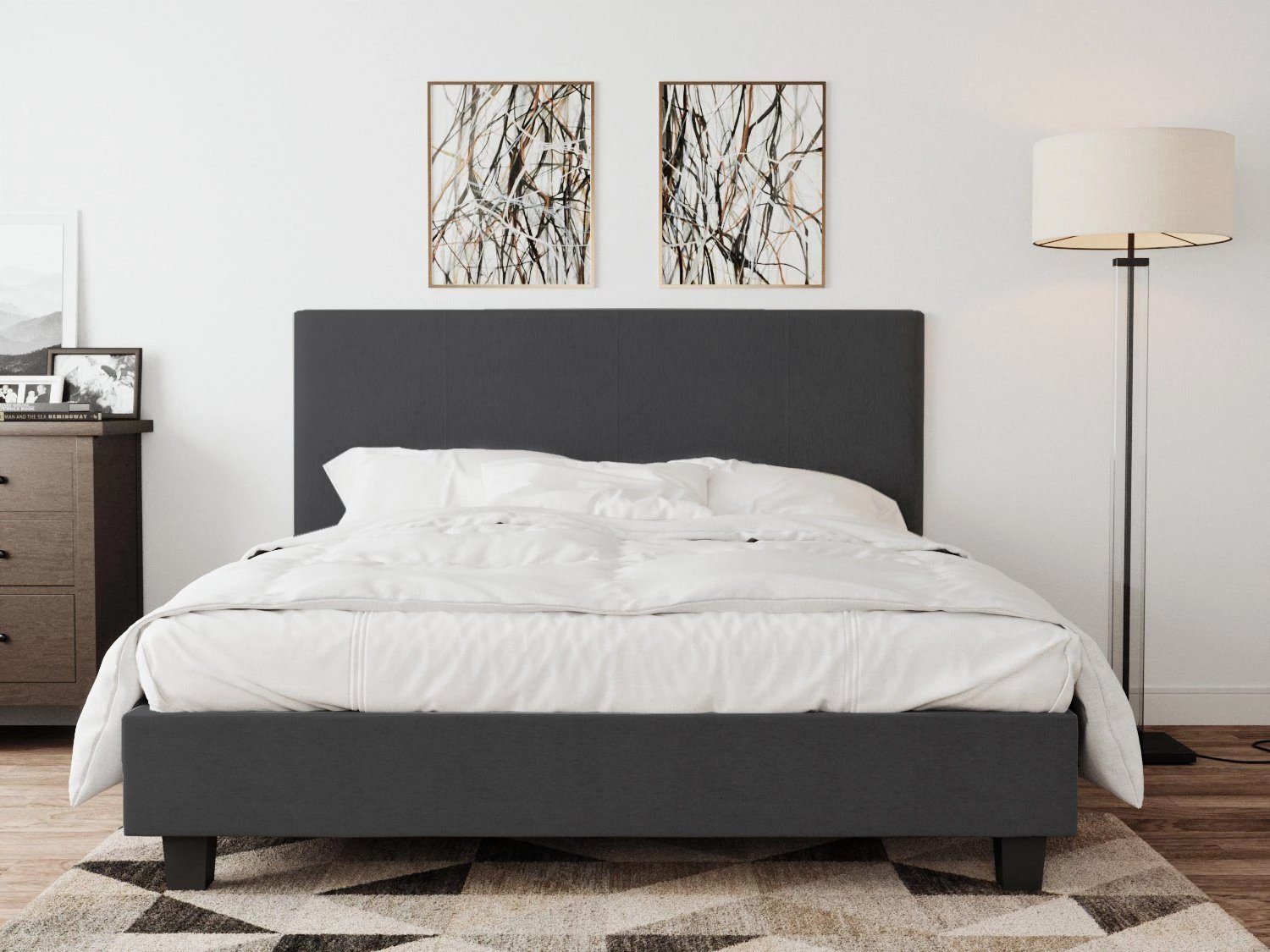 Bed Frame Bed frame charcoal double