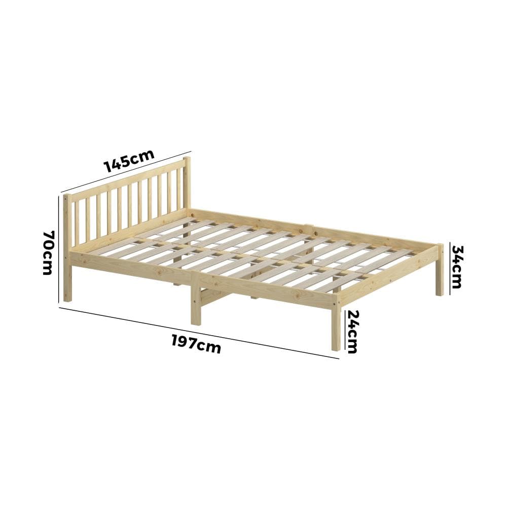 Bed Frame Double Size Wood Mattress Base Wooden Timber Platform Bedroom