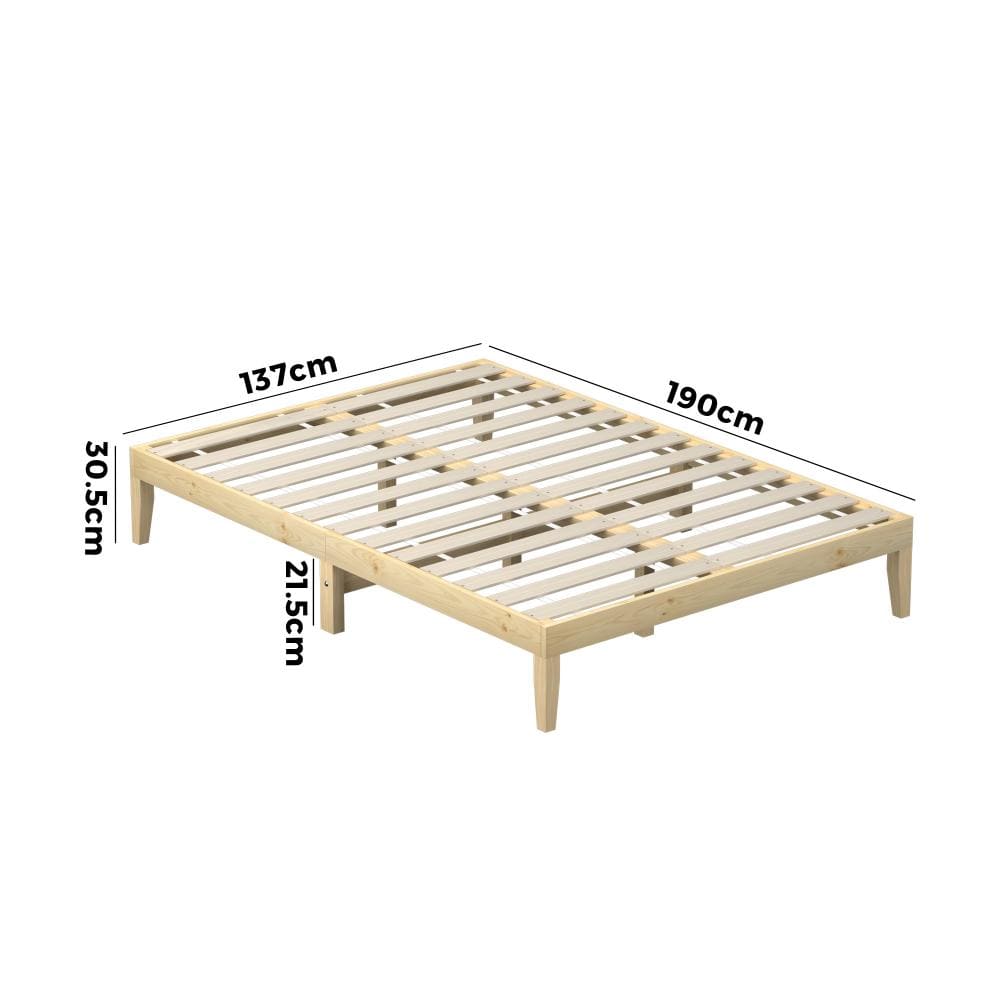 Bed Frame Double Size Wooden Timber Mattress Base Platform Furniture