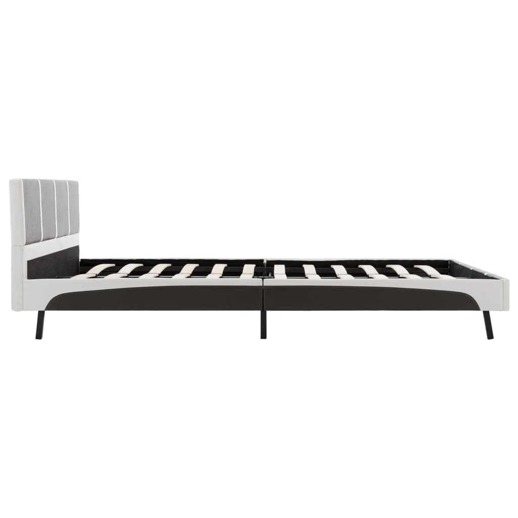 Bed Frame Grey and White Faux Leather 137x187 cm Double
