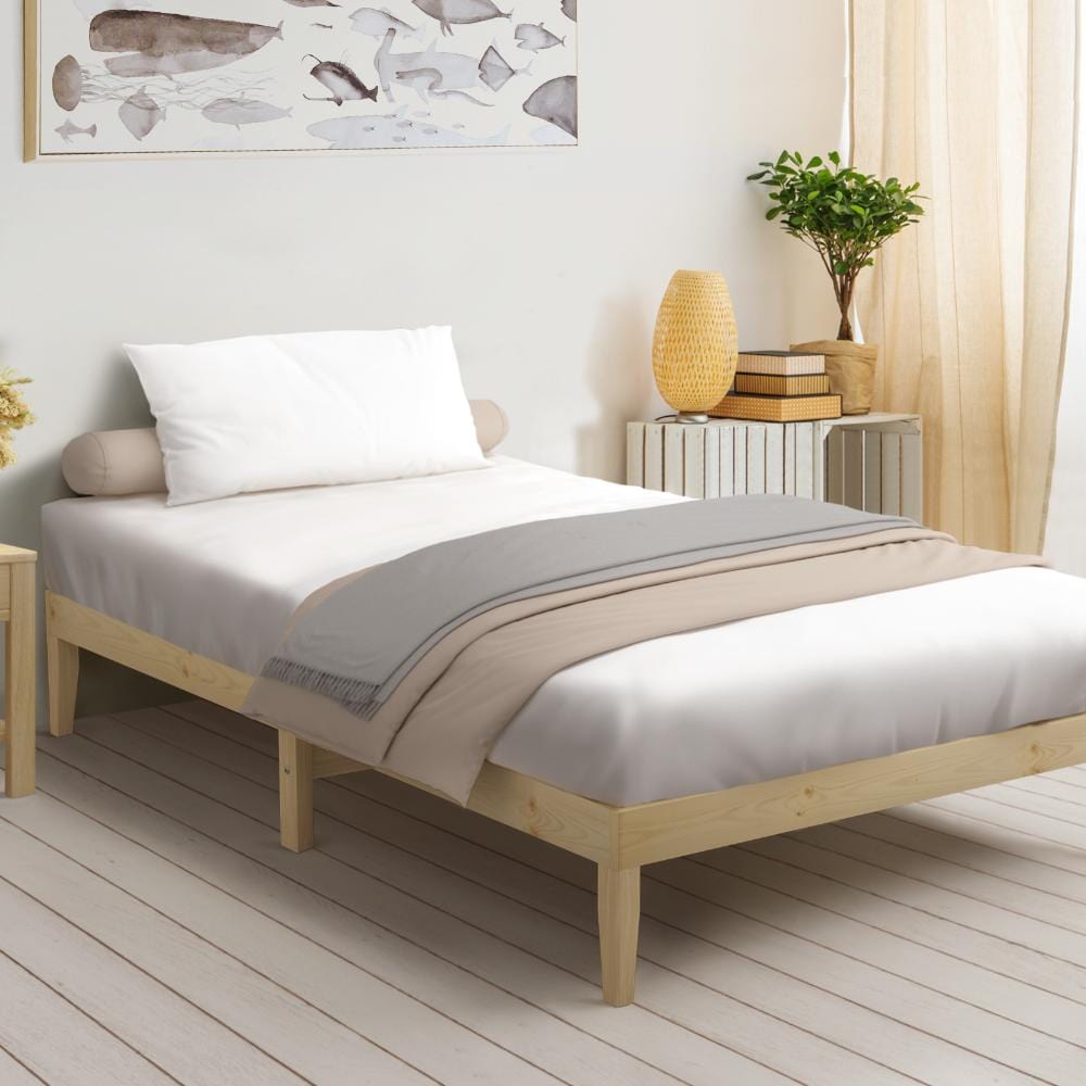 Bed Frame King Single Wooden Timber Mattress Base Bed Base Platform on