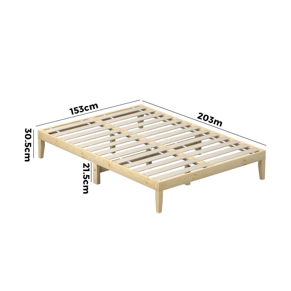 Bed Frame Queen Size Wooden Timber Mattress Base Bedroom Furniture