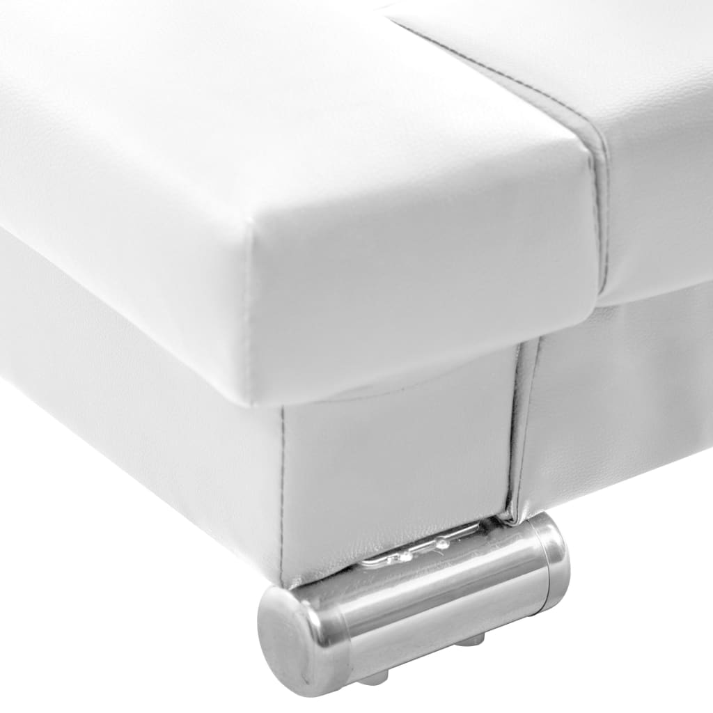 Bed Frame White Leather 106x203 cm  King Single