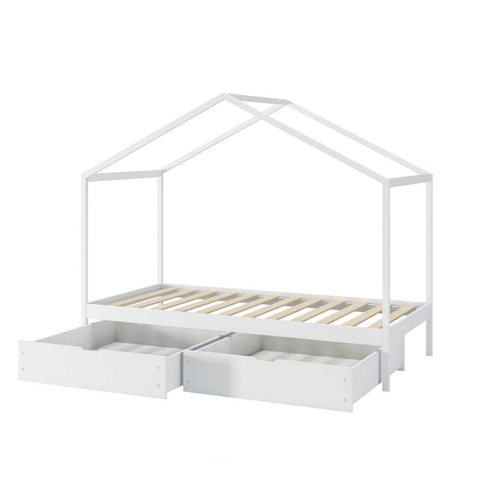Bed Frame Wooden Single Timber House Mattress Base Storage Drawers