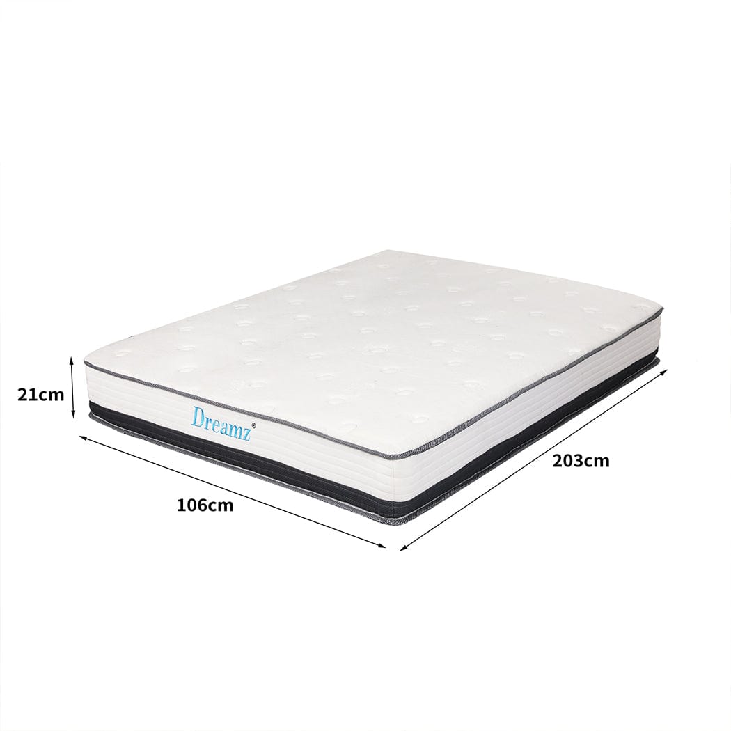 Bedding Mattress Spring King Single Premium Bed Top Foam Medium Soft 21CM