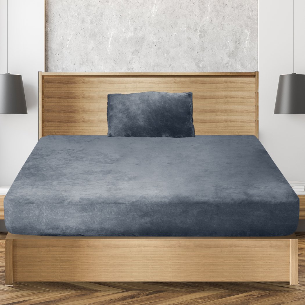 Bedding Set Bedding Set Ultrasoft Fitted Bed Sheet Dark Grey King Single