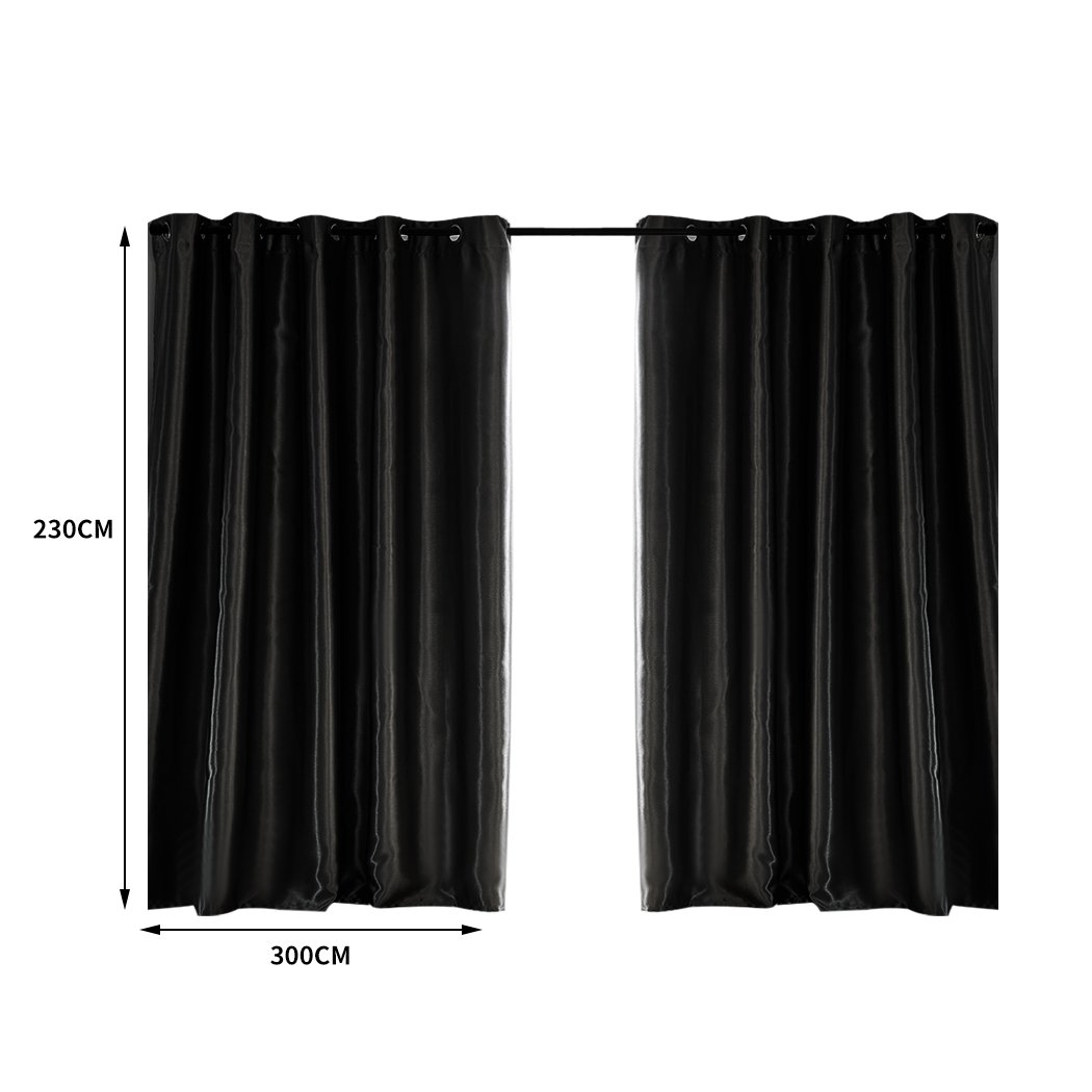 living room Bedroom Blockout Curtains Black 300CM x 230CM