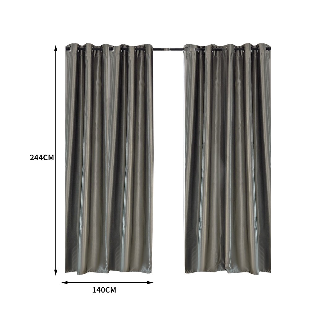 living room Bedroom Blockout Curtains Grey 140CM x 244CM