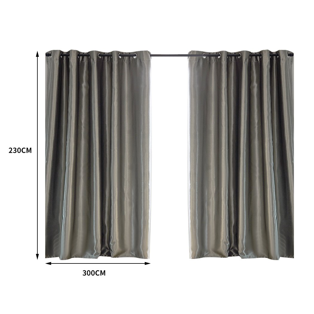 living room Bedroom Blockout Curtains Grey 300CM x 230CM