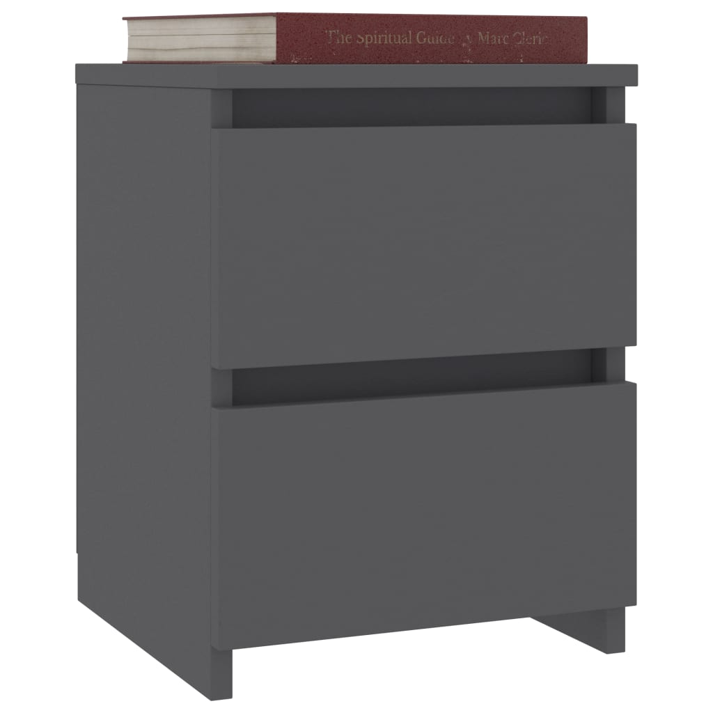 Bedside Cabinet Grey 30x30x40 cm Chipboard