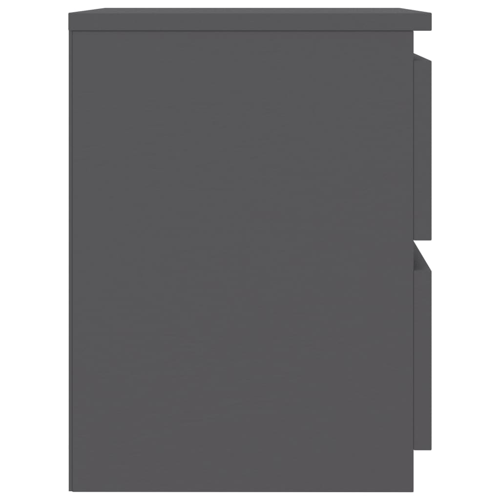 Bedside Cabinet Grey 30x30x40 cm Chipboard