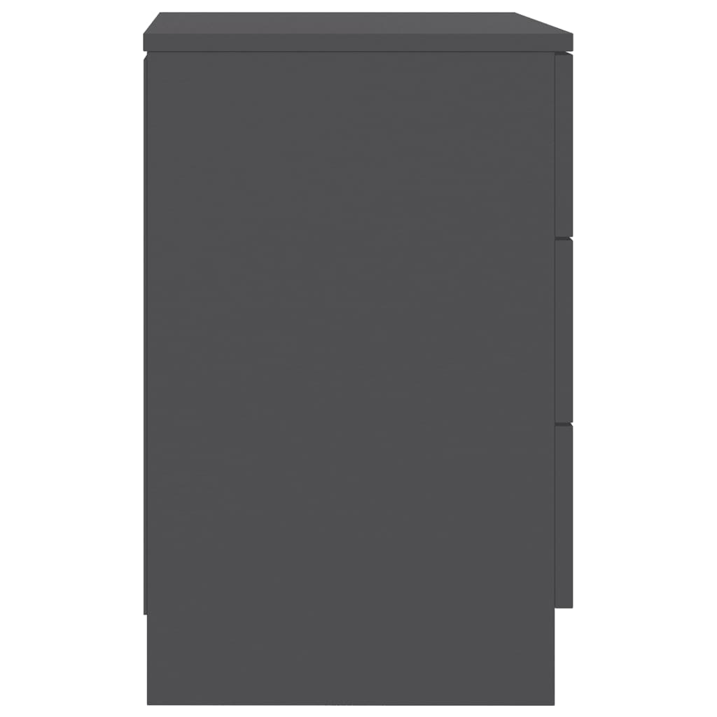 Bedside Cabinet Grey 38x35x56 cm Chipboard