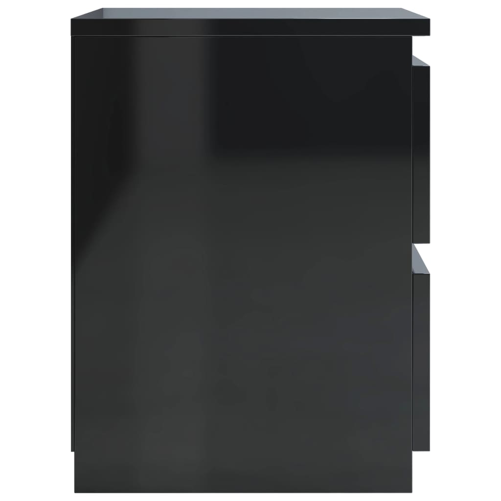 Bedside Cabinet High Gloss Black 30x30x40 cm Chipboard