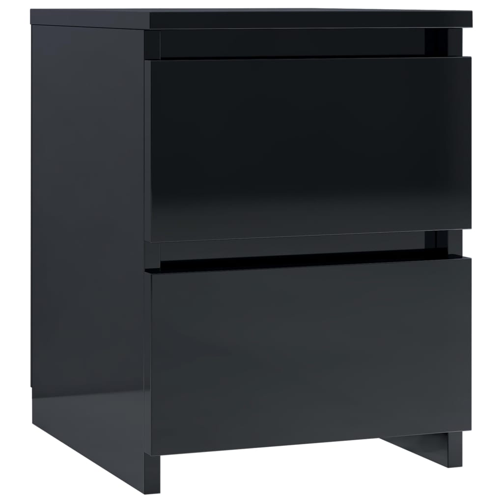 Bedside Cabinet High Gloss Black 30x30x40 cm Chipboard