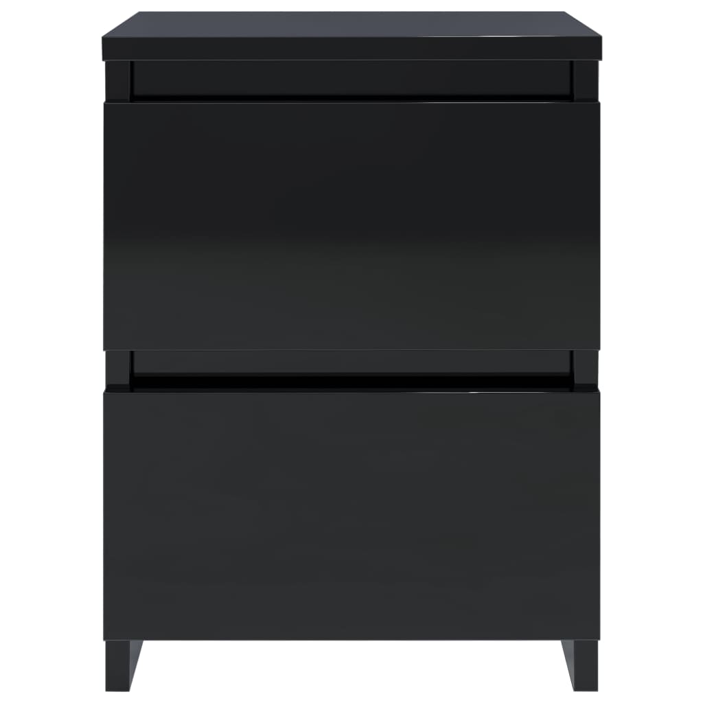 Bedside Cabinet High Gloss Black 30x30x40 cm Chipboard