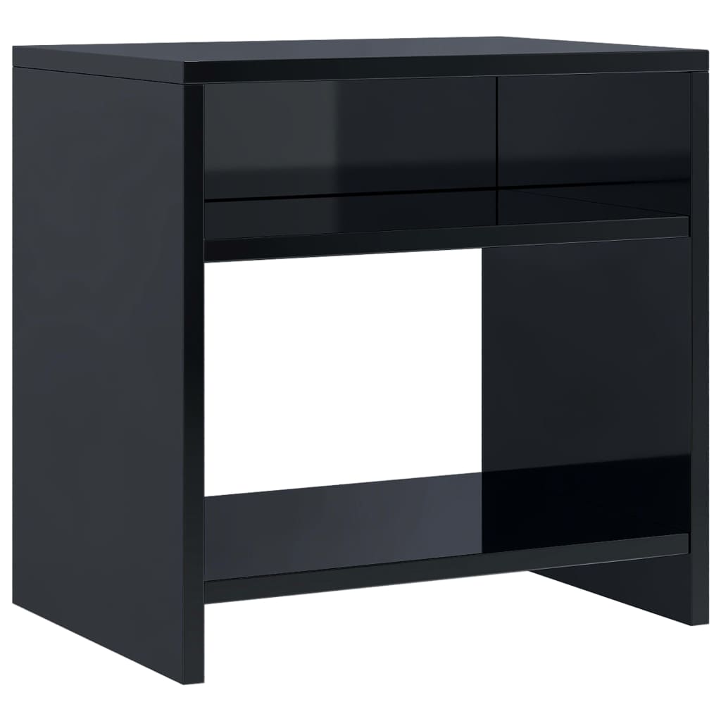 Bedside Cabinet High Gloss Black 40x30x40 cm Chipboard