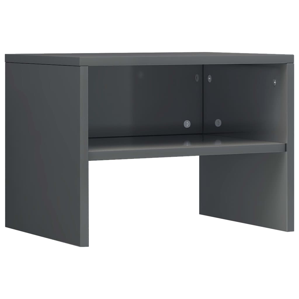 Bedside Cabinet High Gloss Grey 40x30x30 cm Chipboard