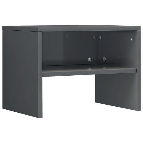 Bedside Cabinet High Gloss Grey Chipboard