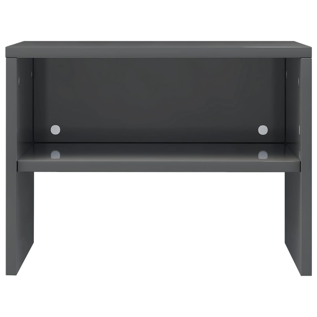 Bedside Cabinet High Gloss Grey 40x30x30 cm Chipboard