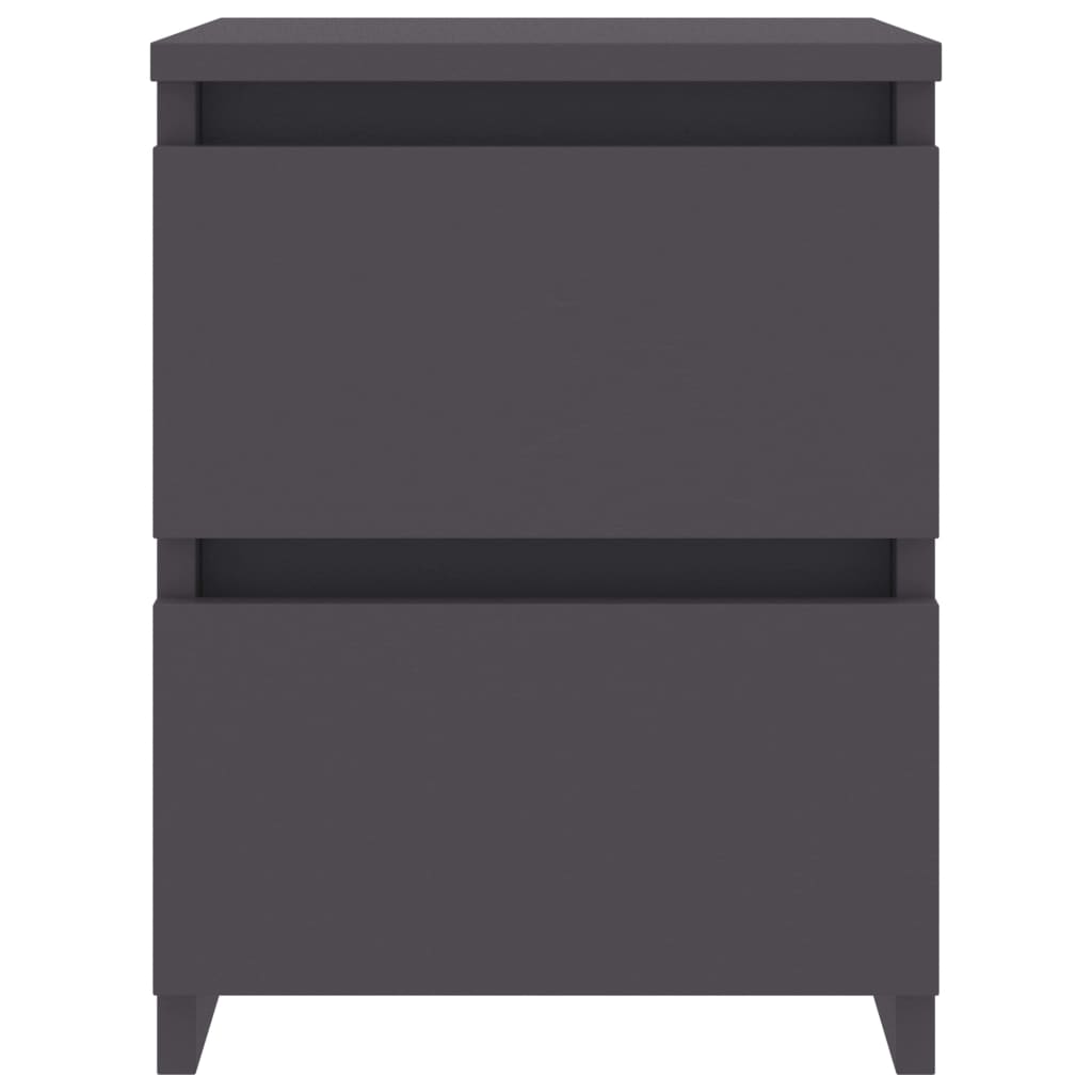 Bedside Cabinets 2 pcs Grey 30x30x40 cm Chipboard