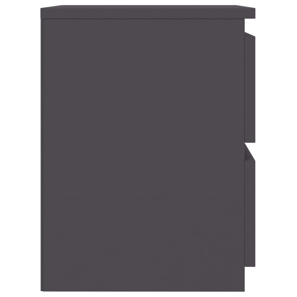 Bedside Cabinets 2 pcs Grey 30x30x40 cm Chipboard