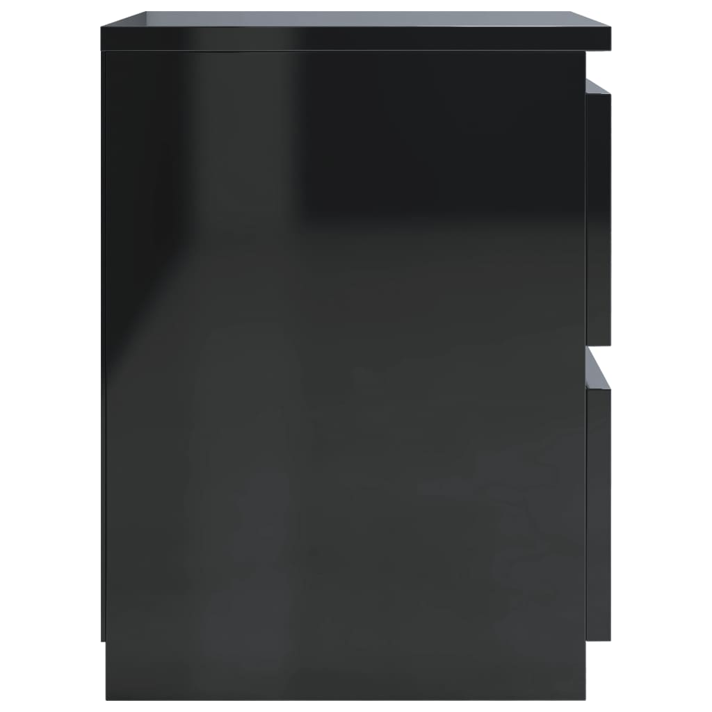 Bedside Cabinets 2 pcs High Gloss Black 30x30x40 cm Chipboard