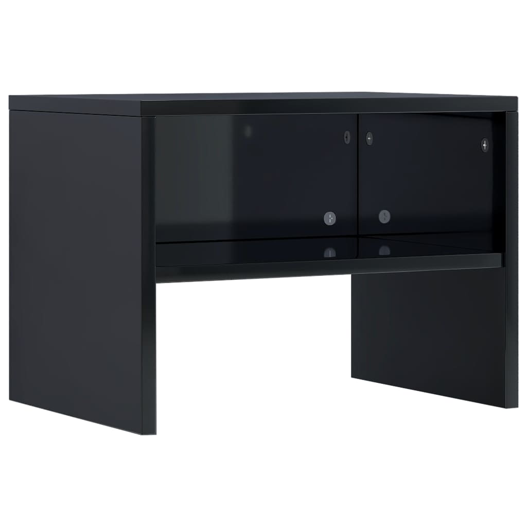 Bedside Cabinets 2 pcs High Gloss Black 40x30x30 cm Chipboard