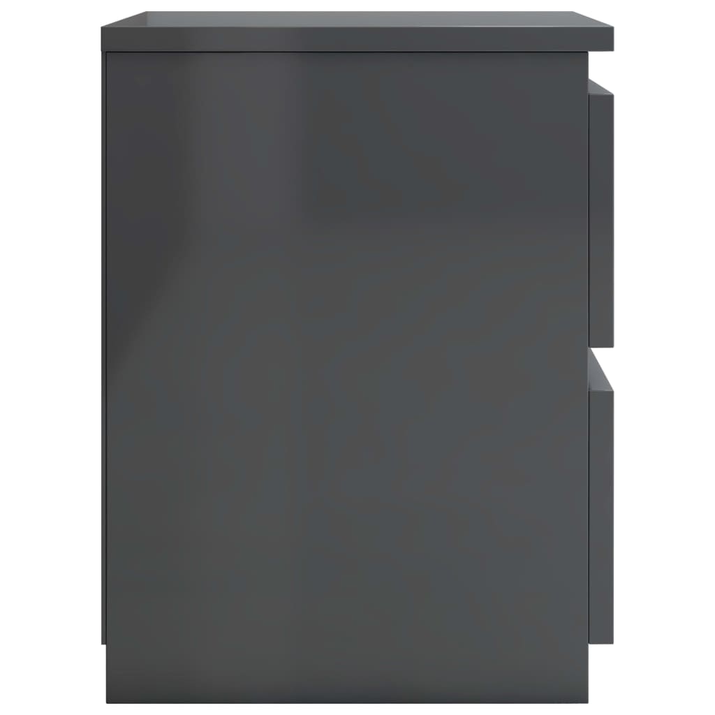 Bedside Cabinets 2 pcs High Gloss Grey 30x30x40 cm Chipboard