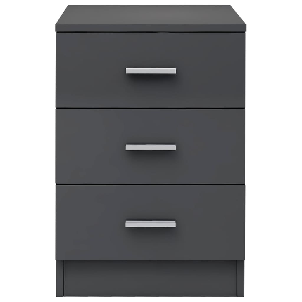 Bedside Cabinets 2 pcs High Gloss Grey 38x35x56 cm Chipboard