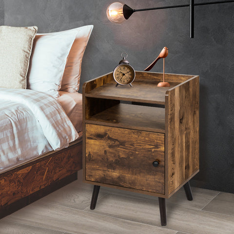 Bedside Table Wall Mounted Nightstand Wooden Side Table Storage Cabinet Bedroom