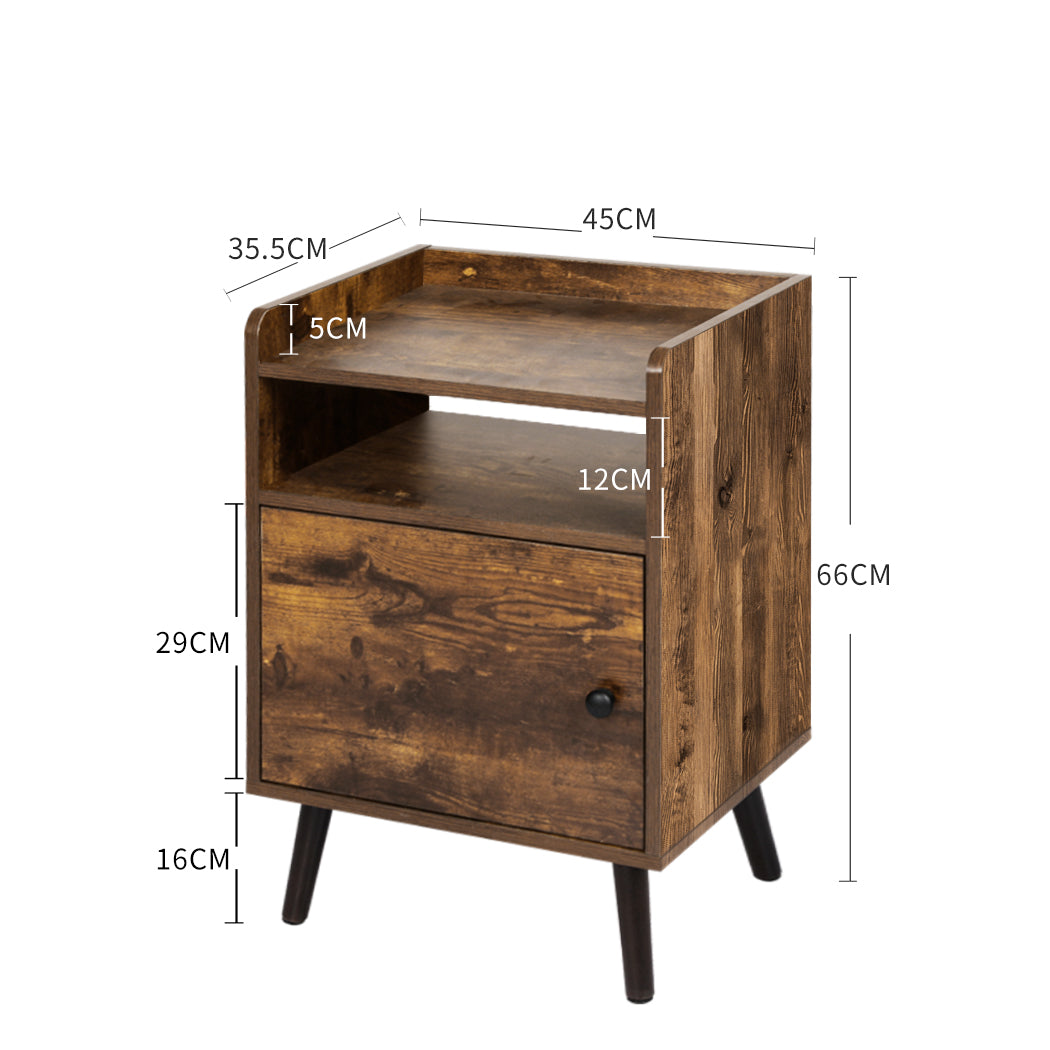 Bedside Table Wall Mounted Nightstand Wooden Side Table Storage Cabinet Bedroom