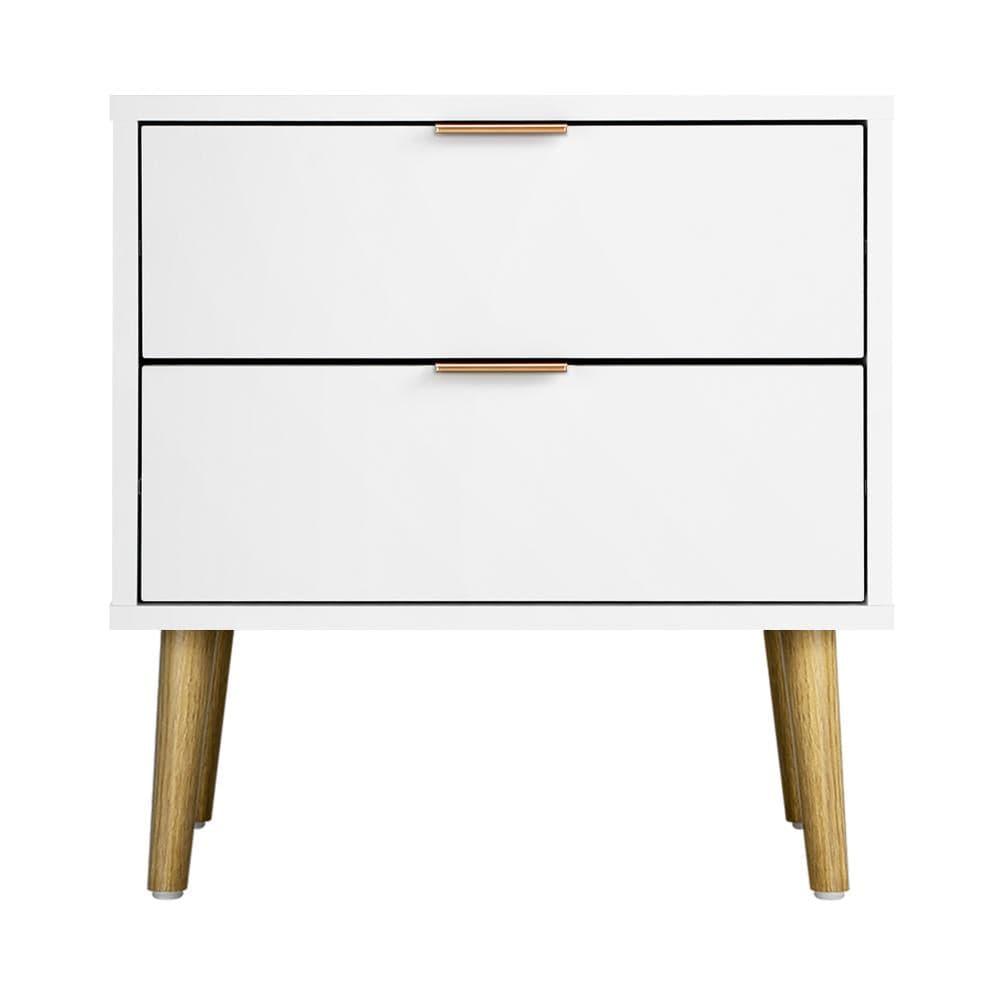Bedside Tables 2 Drawers Side Table Nightstand Storage Cabinet
