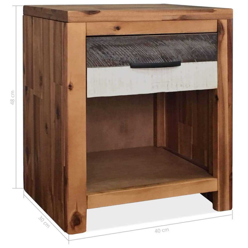 Bedside Tables 2 pcs Solid Acacia Wood 40x30x48 cm