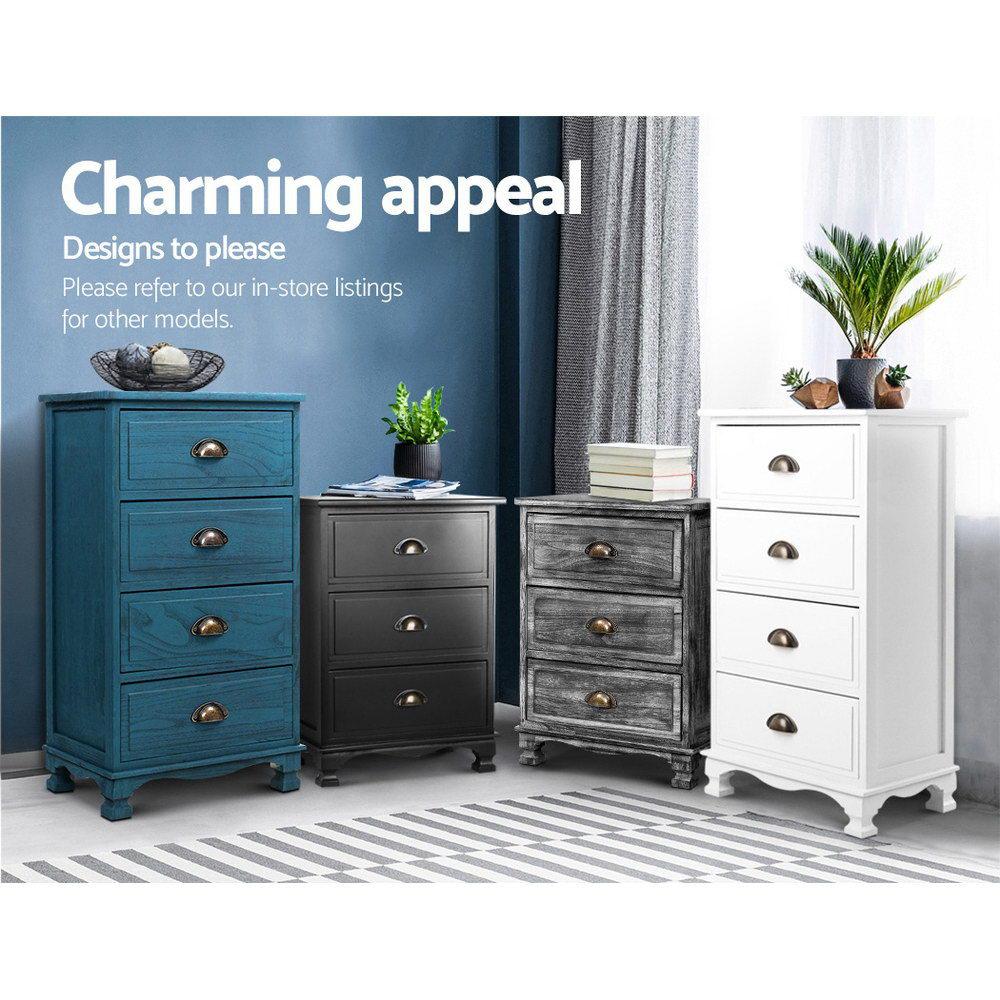 early sale simple deal Bedside Tables Drawers Cabinet Vintage 4 Chest of Drawers Grey Nightstand