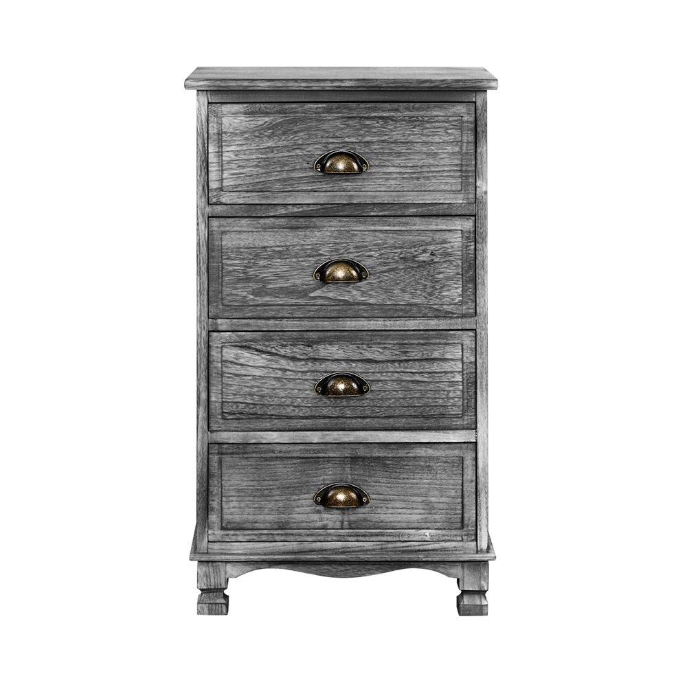 early sale simple deal Bedside Tables Drawers Cabinet Vintage 4 Chest of Drawers Grey Nightstand