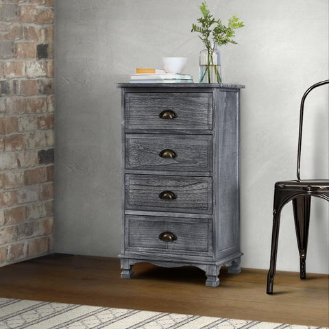 early sale simple deal Bedside Tables Drawers Cabinet Vintage 4 Chest of Drawers Grey Nightstand