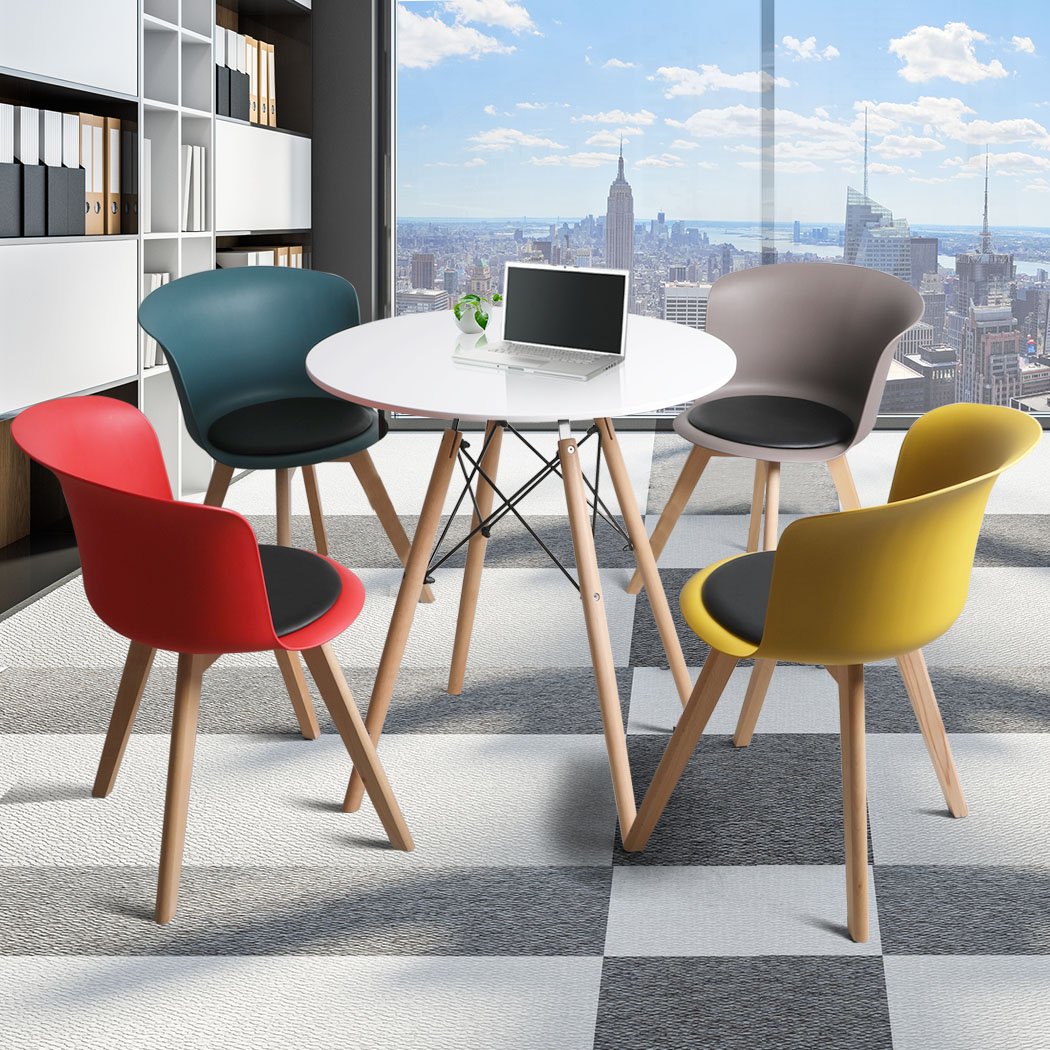office & study Beech wood 4Pcs Office Meeting Chair Set