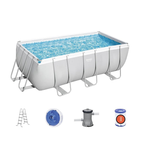 Bestway Swimming Pool Rectangular Above Ground Pools Filter Pump With Ladder