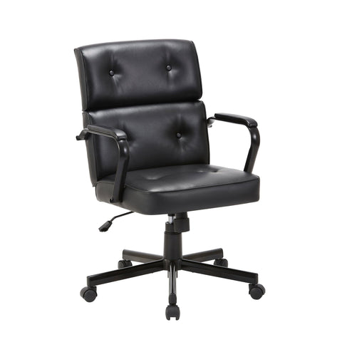 Beverly Home Office Chair In Black PU/Brown Fabric
