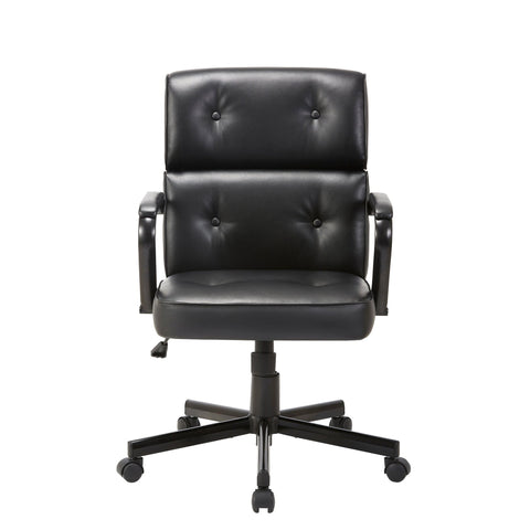 Beverly Home Office Chair In Black PU/Brown Fabric