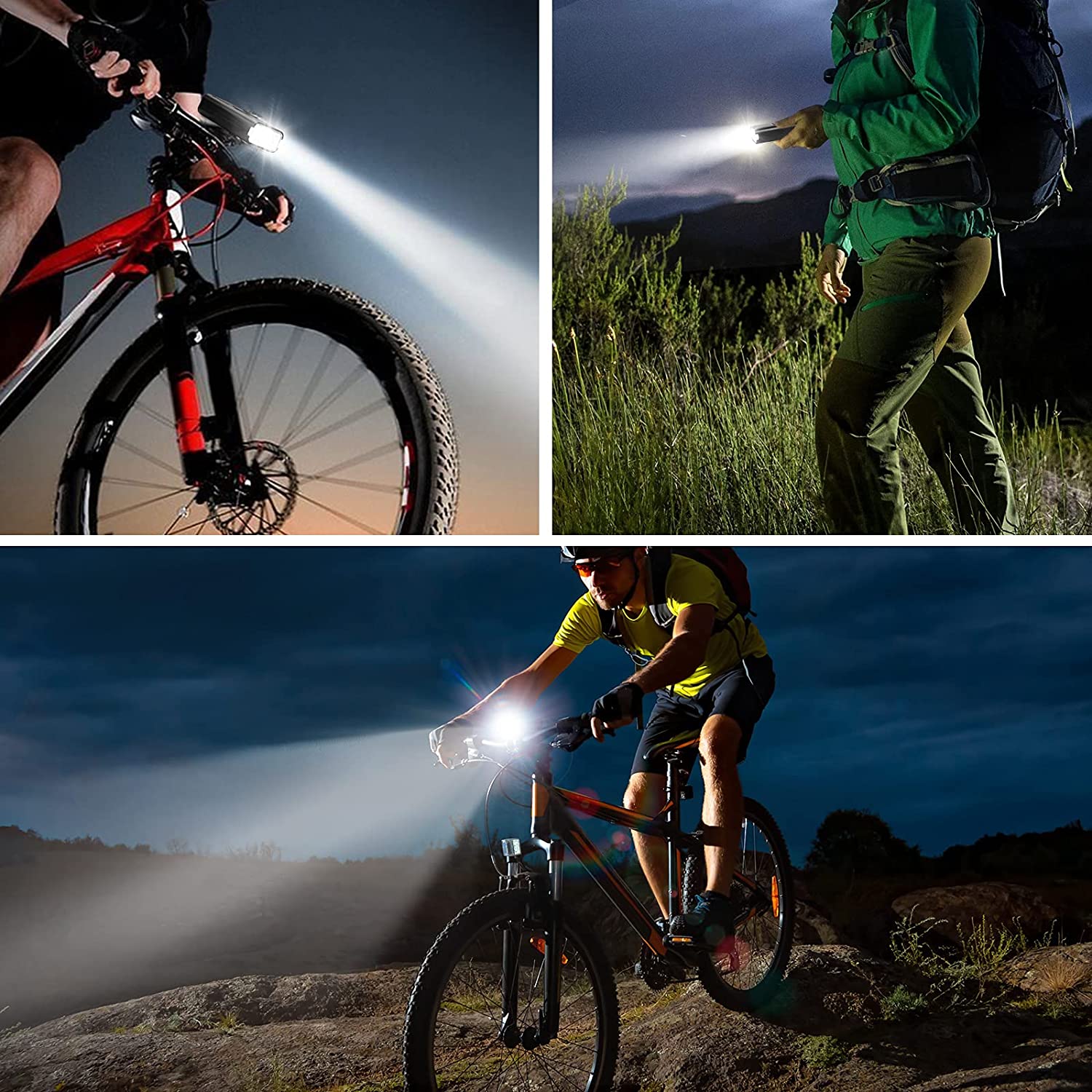 Bike 360 Light Front Usb Rechargeable 1000 Lumen Ipx4 Waterproof And Built In 2500Mah Powerbank Led Bicycle Lighting